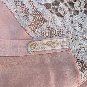 Carlin Comforts pink silk charmeuse and Battenburg lace sheet or blanket cover